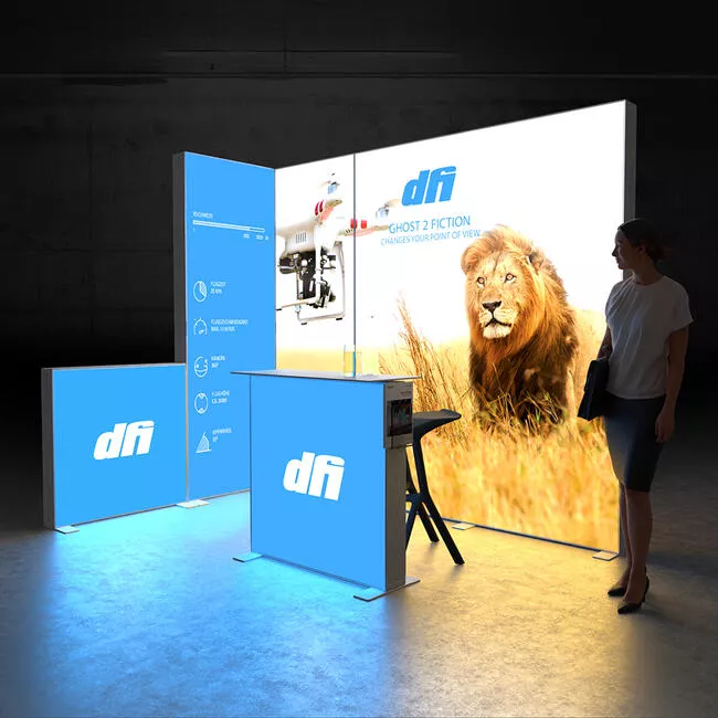 LED exhibition stand with advertising space