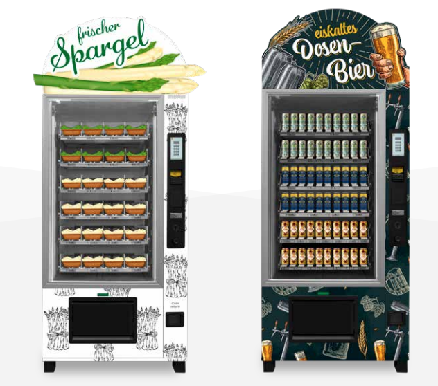 Distributore automatico di asparagi o di birra in lattina