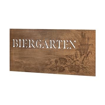 Cartello in legno Madeira "Biergarten"