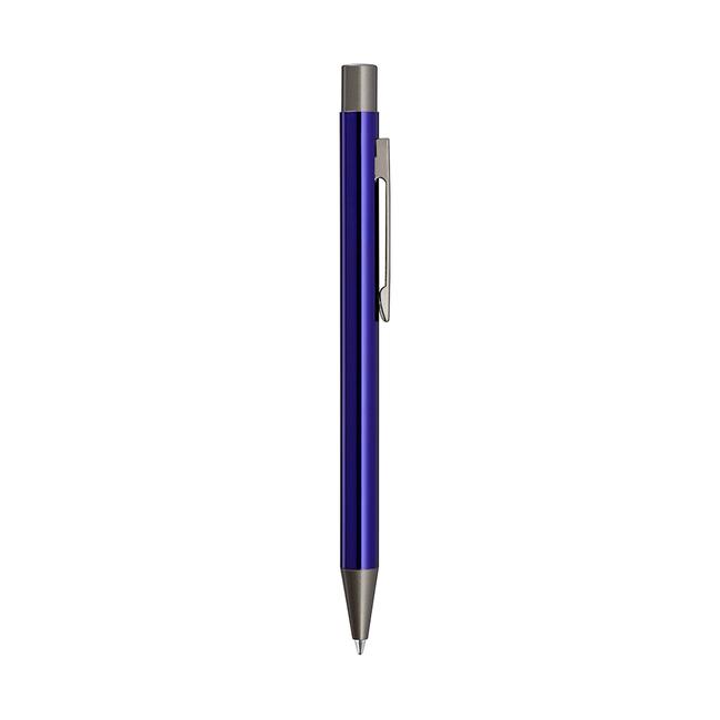 Penna a sfera a scatto in metallo “Straight” con applicazioni