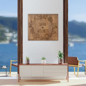Cartello in legno Madeira "Sauna & Weelness"